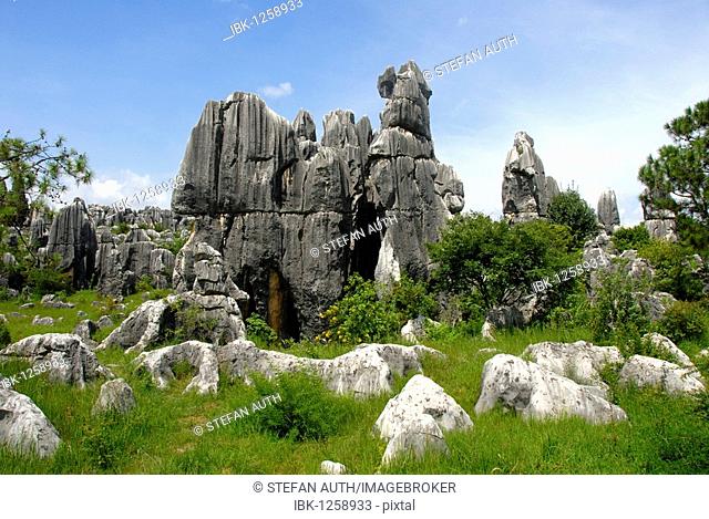 UNESCO World Heritage Site, rocks like sculptures, Karst topography, Shilin Stone Forest, Yunnan Province, People's Republic of China, Asia
