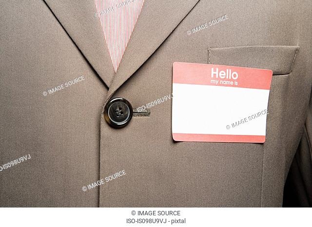 Businessman with blank name tag