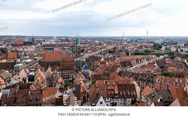22 August 2018, Germany, Nuremberg: Panoramic view in south-southwest direction over the old town. Photo: Daniel Karmann/dpa