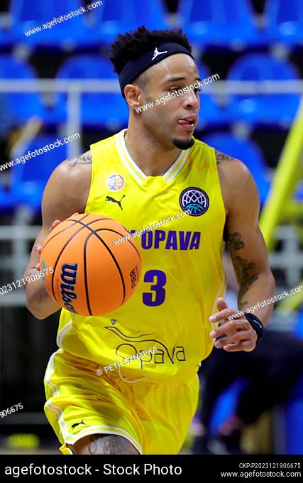 Marques Townes (Opava) during men's Basketball Champions League, group B, 6th round, BK Opava vs Promitheas Patras, in Opava, Czech Republic, December 19, 2023