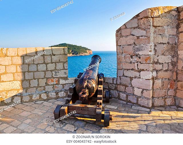 Retro cannon at Dubrovnik, Croatia