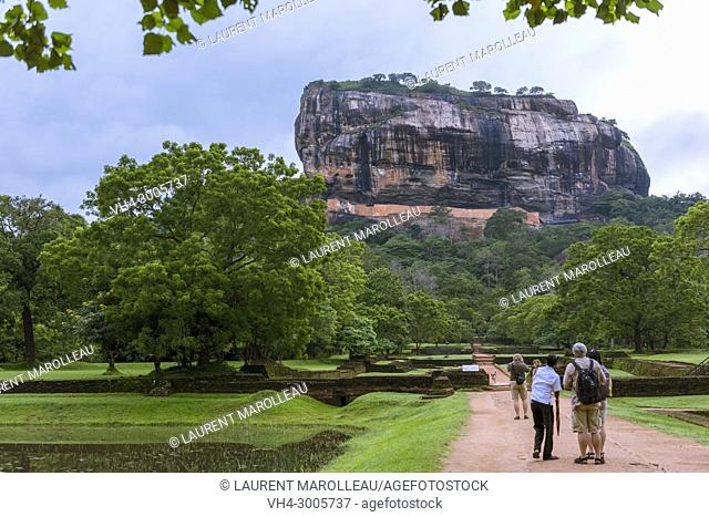 Sigiriya Lion Rock Fortress from the main public Entrance, Ancient City of Sigiriya, North Central Province, Sri Lanka, Asia