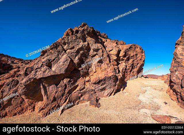 Rocky landscape in Teide national park, Tenerife, Canary islands, Spain