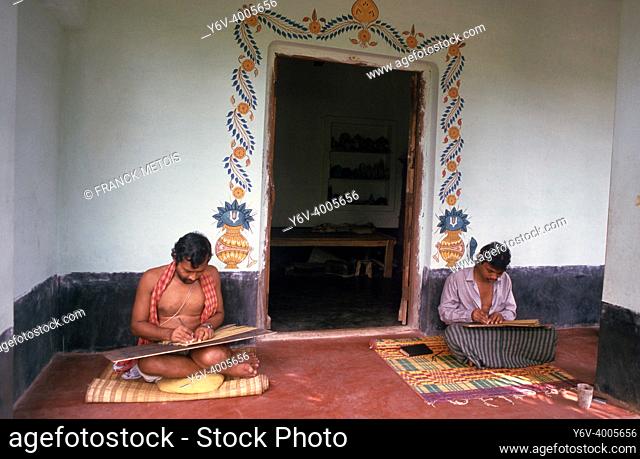 Palm leaf painters at work ( Odisha, India)