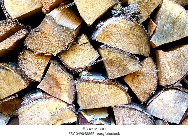 chipped birch wood for the stove, rural life, background