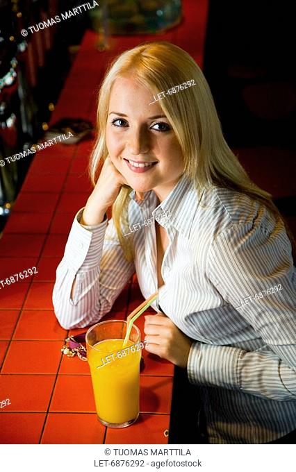 Woman in a bar  Finland
