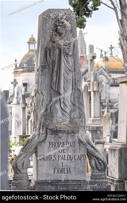 woman wrapped in a veil, Palma cemetery, Mallorca, Balearic Islands, Spain