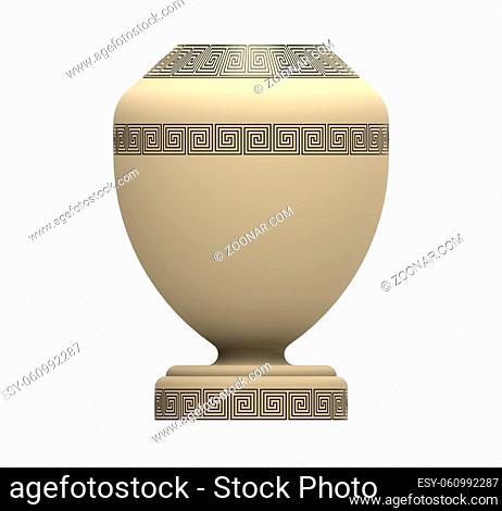 Cremation white urn, 3d rendering, isolated on white
