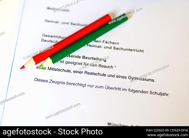 ILLUSTRATION - 02 May 2022, Bavaria, Munich: The words ""... is suitable for attending a middle school, a junior high school and a high school"" can be seen on...