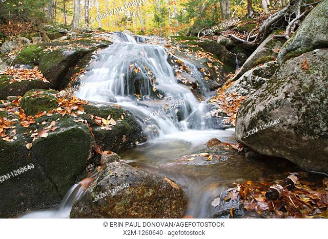 Tributary of Lost River in Woodstock, New Hampshire USA during the autumn months