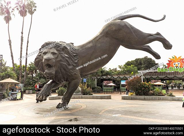 Lion statue in front of the zoo in San Diego, California, USA, November 17, 2022. (CTK Photo/Pavel Vesely)