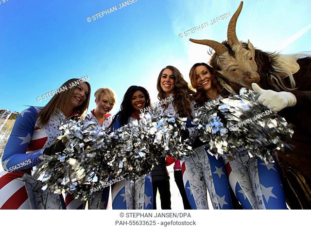 Cheerleaders pose during the mens Super-G at the Alpine Skiing World Championships in Vail - Beaver Creek, Colorado, USA, 05 February 2015
