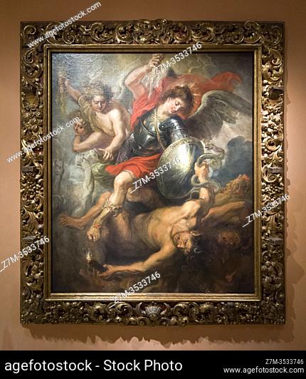 San Miguel expulsando a Lucifer y a los ángeles rebeldes. Rubens. Museo Nacional Thyssen-Bornemisza. Madrid. España