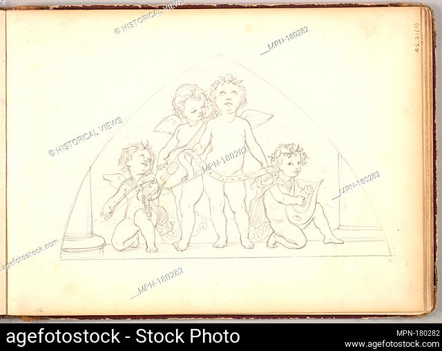 Four Musical Putti (in Sketch Book With Drawings on Twenty-six Leaves). Artist: Frederic, Lord Leighton (British, Scarborough 1830-1896 London); Date: ca