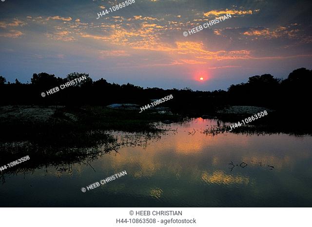 Sand River, Ulusaba Sir Richard Branson's Private Game Reserve, Sabi Sands Game Reserve, Mpumalanga, South Africa, sunset, twilight, dusk, landscape, scenery