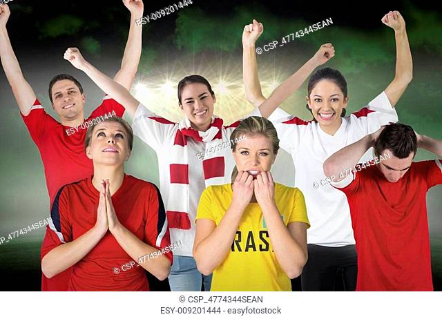 Composite image of various football fans