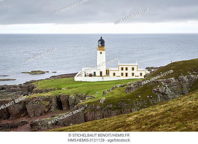 United Kingdom, Scotland, Highland, Wester Ross, Gairloch, Melvaig, Rua Reidh Lighthouse