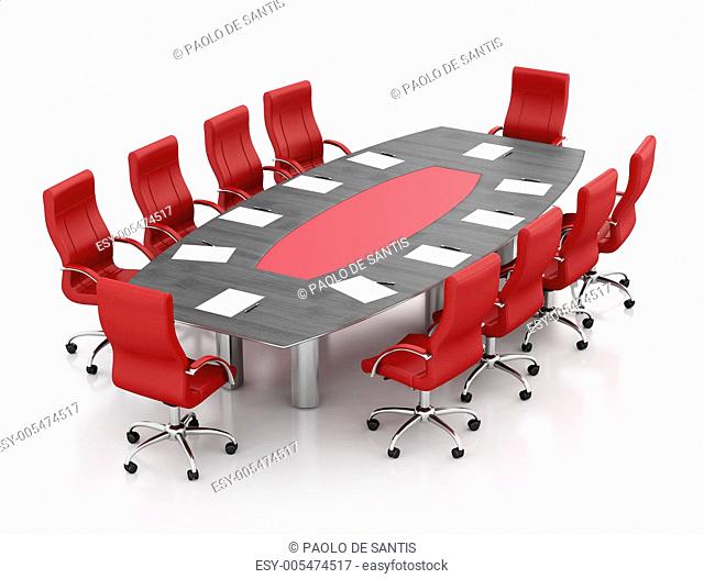 red and black meeting table