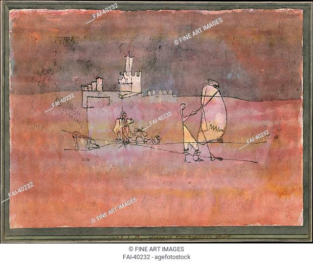 Episode Before an Arab Town by Klee, Paul (1879-1940)/Watercolour and ink on paper/Modern/1923/Germany/Metropolitan Museum of Art, New York/22, 5x30
