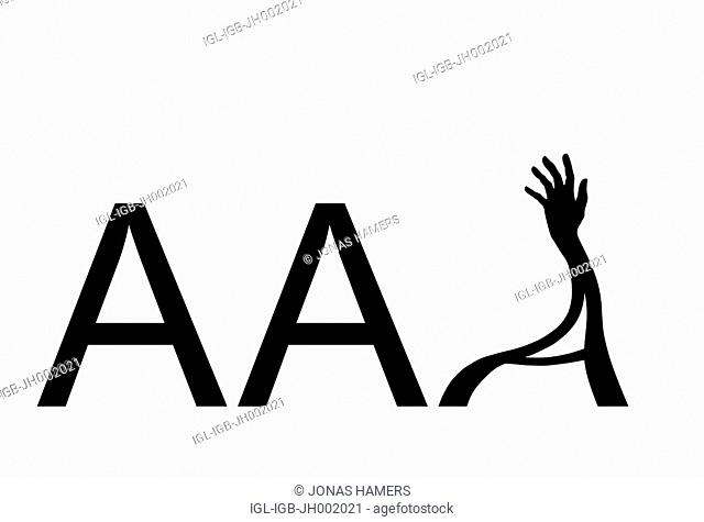 This illustration picture shows Triple 'A' Letters AAA with third A being removed. The top three rating agencies -- Moody's
