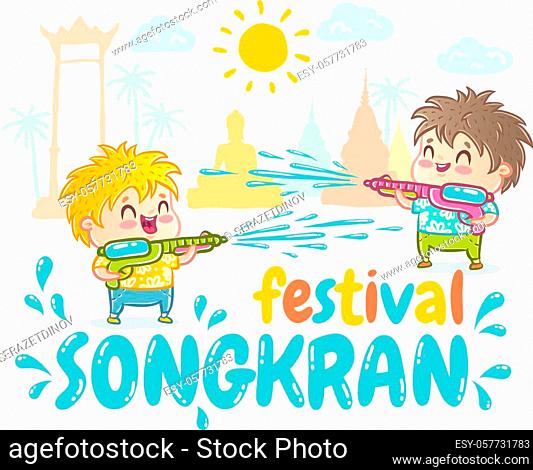 Vector illustration of Cartoon Thai kids, Sawasdee, Stock Vector, Vector  And Low Budget Royalty Free Image. Pic. ESY-056363029 | agefotostock