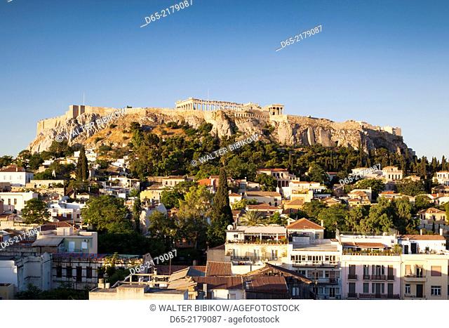 Greece, Central Greece Region, Athens, Acropolis, elevated view, dawn