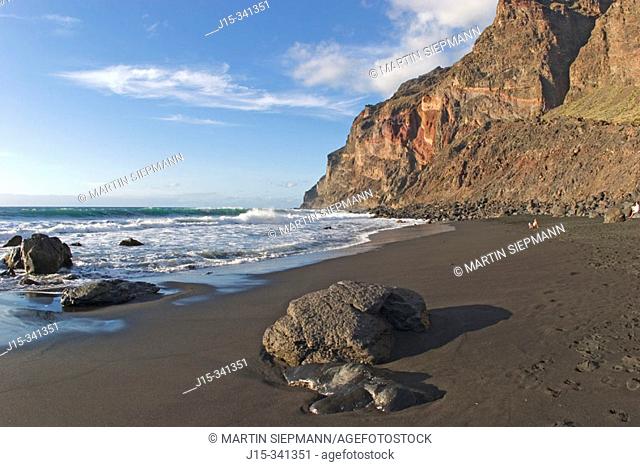 Playa del Inglés beach. Valle Gran Rey. La Gomera, Canary Islands. Spain