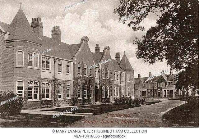 Matron's Block of the Poplar Schools, established in 1906 between Shenfield and Hutton, near Brentwood, Essex, to house pauper children away from the workhouse