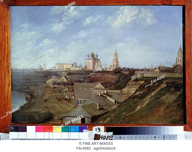 View of the citadel in Ryazan. Ivanov, Nikolai Stepanovich (1816-1891). Oil on canvas. Russian Painting of 19th cen. . 1840s. State Regional I