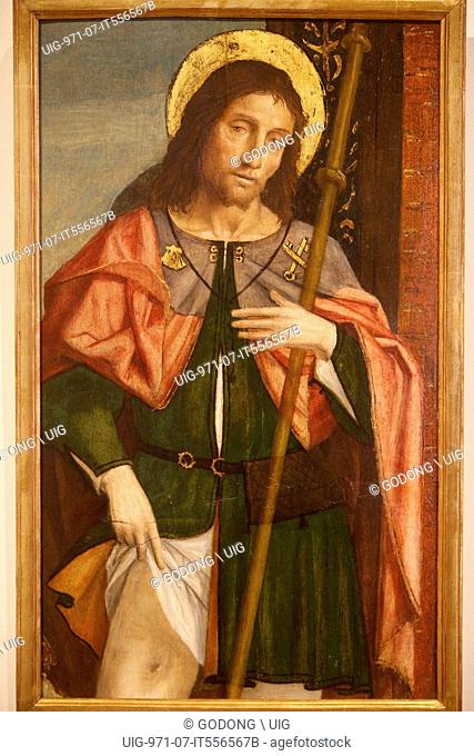 Sforza castle museum, Milan. Saint Rocco. Ambroggio da Fossano, 1505-1510. Oil and tempera on canvas