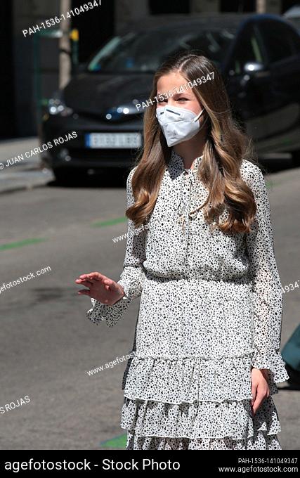Madrid Spain; 03.24.2021.- Princess Leonor retires from her after presiding over the first act of her alone at the Instituto Cervantes