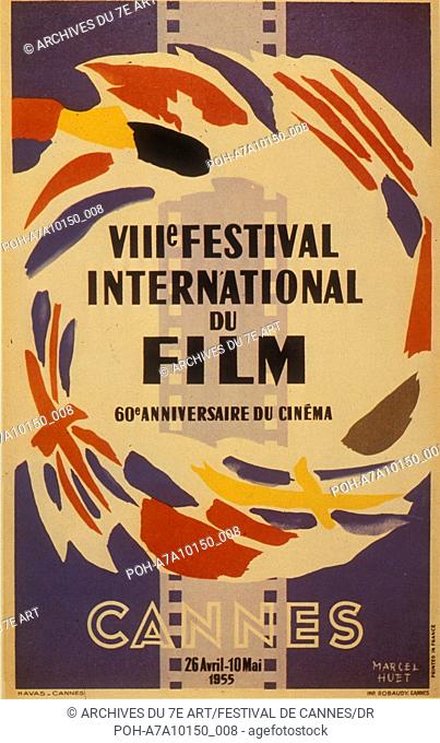 Poster of the 1955 International Cannes Film Festival Author: Marcel Huet. WARNING: It is forbidden to reproduce the photograph out of context of the promotion...