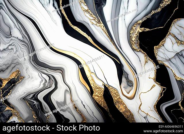 White and grey marble with golden vein AI generated texture background. Marble stone floor luxury pattern, architecture natural resin or granite stone...