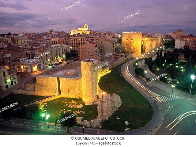 Palau d'August, also known as Pretorio or Castell del Rei, now Museu d'Historia de Tarragona. Tarragona. Catalonia. Spain