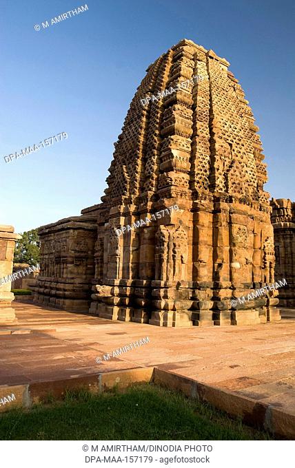 UNESCO World Heritage Site ; Kasivisweshwara Kashivishvanatha North Indian style temple built in eight century ; Pattadakal ; Karnataka ; India