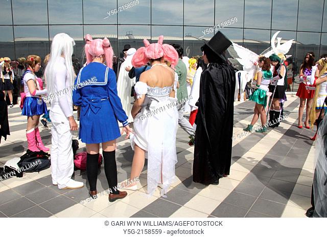 Rome, Italy. 6th April 2014. People dressed as Cosplay characters at the Romics show in Rome