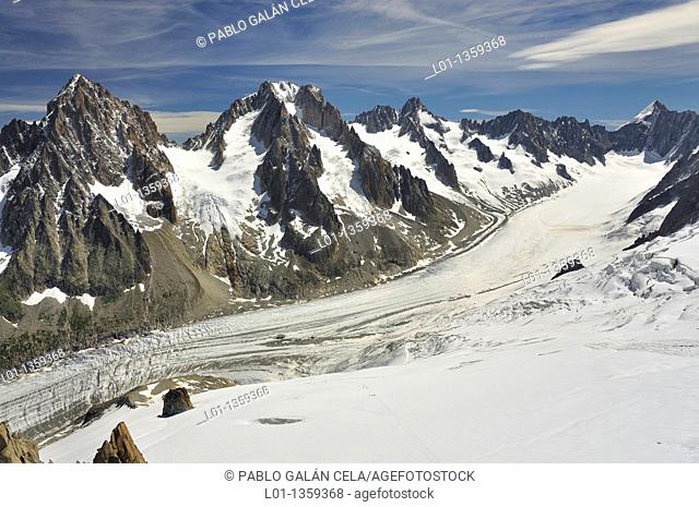 Glaciar y Agujas d'Argentiere, Alpes franceses