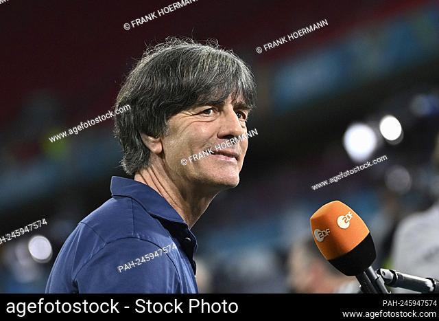 Federal coach Joachim Jogi LOEW, LOW (GER), after the end of the game during an interview in front of ZDF microphone, single image, trimmed single motif