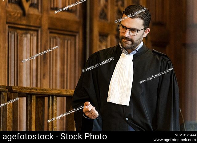 Lawyer Renaud Molders-Pierre, representing the accused pictured during the jury constitution session at the assizes trial of Michiel Den Hondt and Damien...