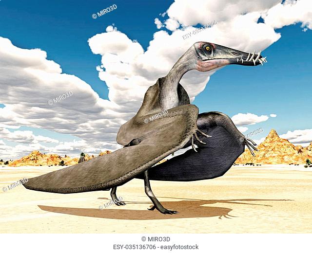 Computer generated 3D illustration with the pterosaur Dorygnathus