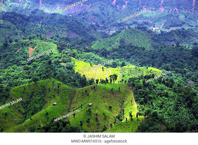Landscape of Bandarban, one of the hill districts in Chittagong, Bangladesh July 31, 2008