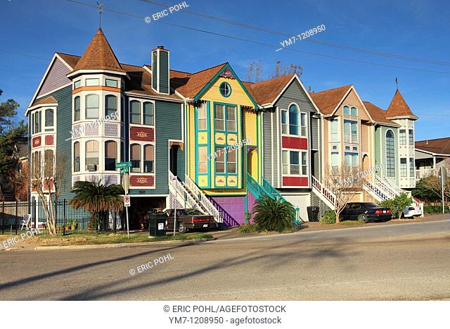 Colorful Victorian Homes in Woodland Heights - Houston, Harris County, Texas