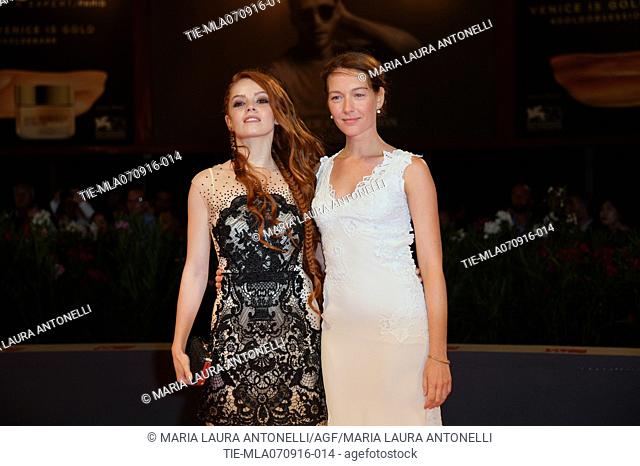 The actresses Camilla Diana and Cristiana Capotondi during the red carpet of film Tommaso at 73rd Venice Film Festival, Venice, ITALY-06-09-2016