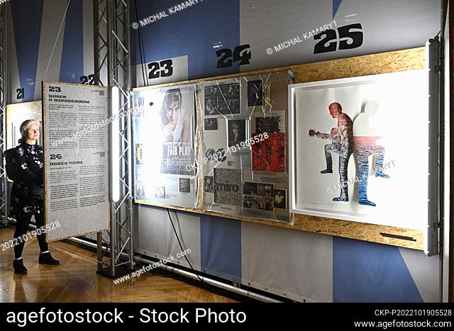 Tribute exhibition Years and days commemorate late 70th Birthday of Slovak pop singer Miroslav (Meky, Miro) Zbirka in National Museum, in Prague, Czech Republic