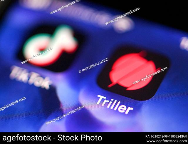 08 February 2021, Berlin: The apps of the short video portals TikTok and Triller can be seen on a smartphone. TikTok is a social network and global video...