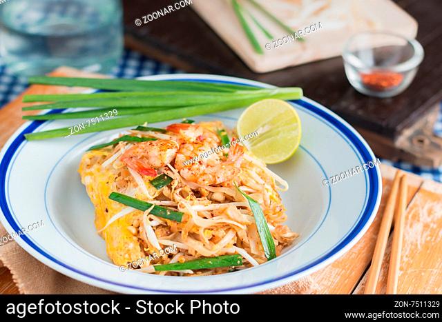 close-up Thai Fried Noodles