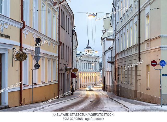 Winter morning in Vilnius old town, Lithuania