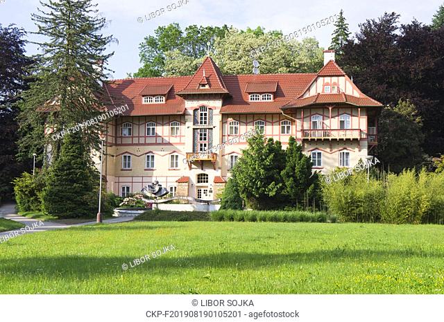 Jestrabi Spa House, now hotel Garni, build in 1903-4, designed by the architect Dusan Jurkovic, Luhacovice, Zlin Region, Czech Republic, June 1st, 2019