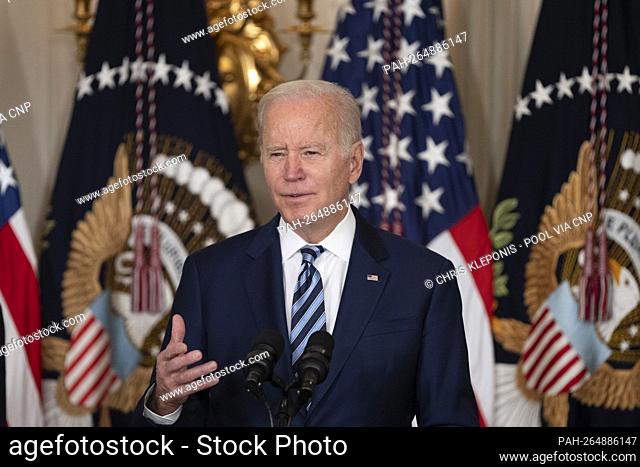 United States President Joe Biden speaks before signing into law S. 1511, the “Protecting America’s First Responders Act of 2021, ” S