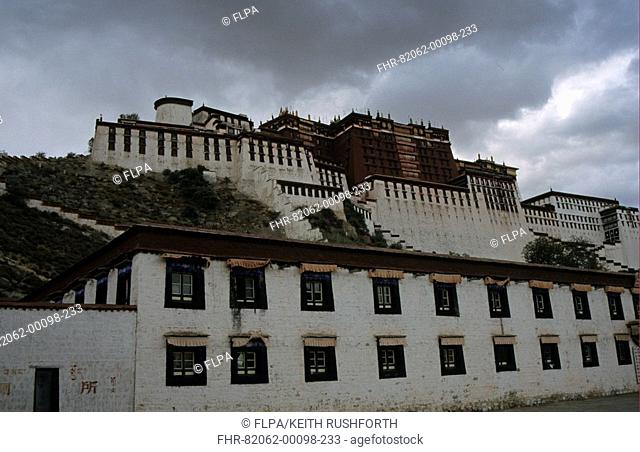 Tibet Potala Palace from below and behind, Lhasa, Tibet